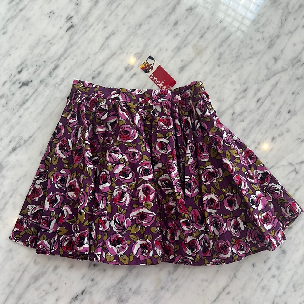 New Girls OneKid Purple Roses Full Circle Skirt